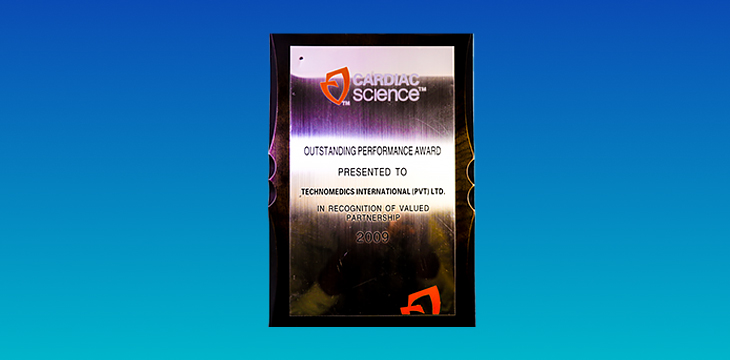 “Outstanding Performance Award” Cardiac Science – 2009