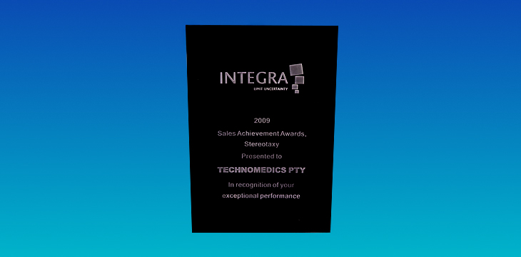 “Sales Achievement Award” Integra – 2009